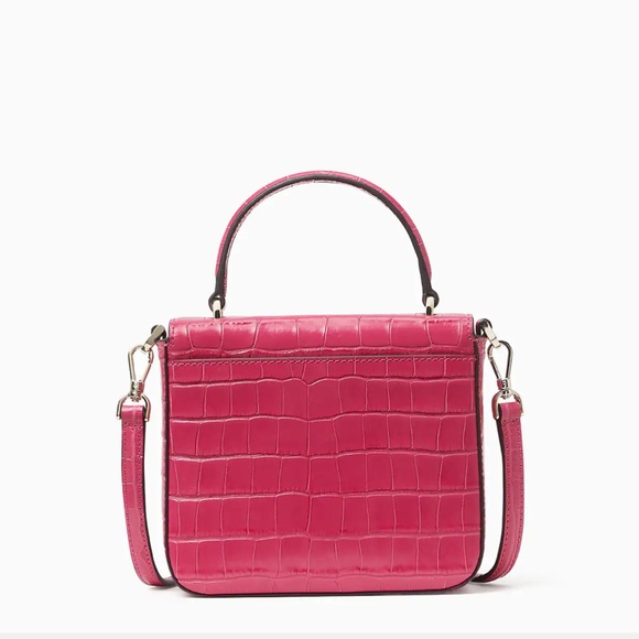 Kate Spade Pink Staci Croc Embossed Crossbody Bag - Picture 3 of 10